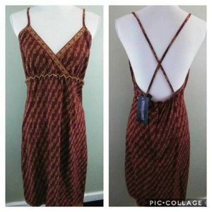 Speed Limit  Backless Sundress with Wood Bead Accents = Jr L - NWT